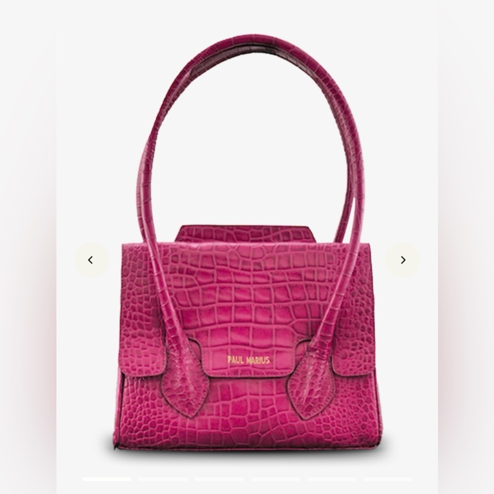 Paul Marius Pink Crocodile-Embossed Leather Bag – NWT